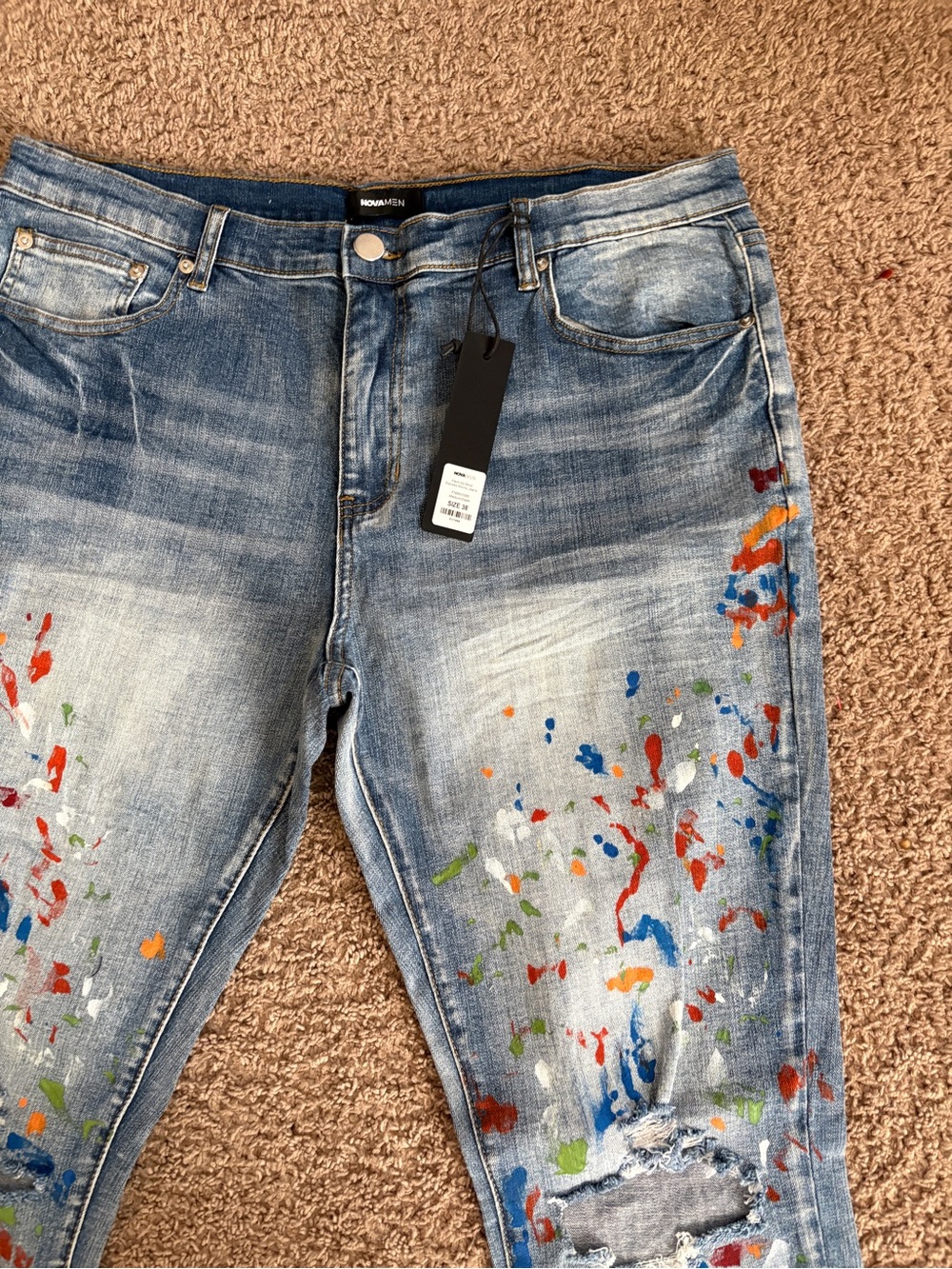 Paint-Splatter Blue Women’s Jeans
